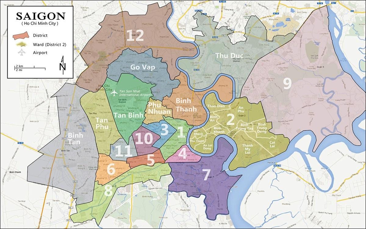 Kort over district 9 ho chi minh city 