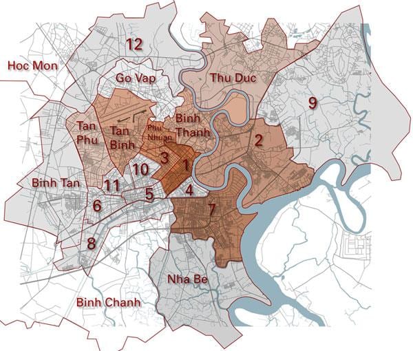 distriktet kort saigon