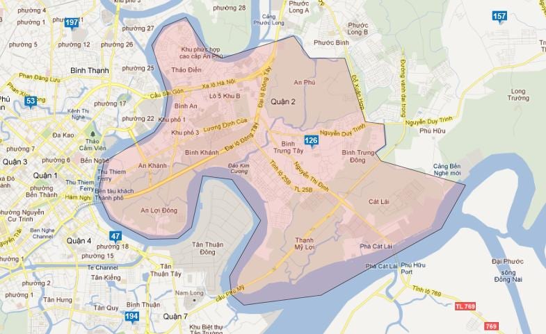 kort over bydele i ho chi minh
