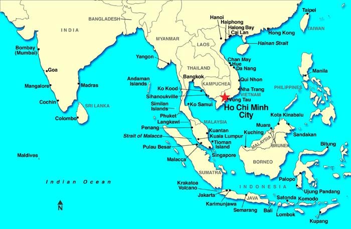 saigon verden kort