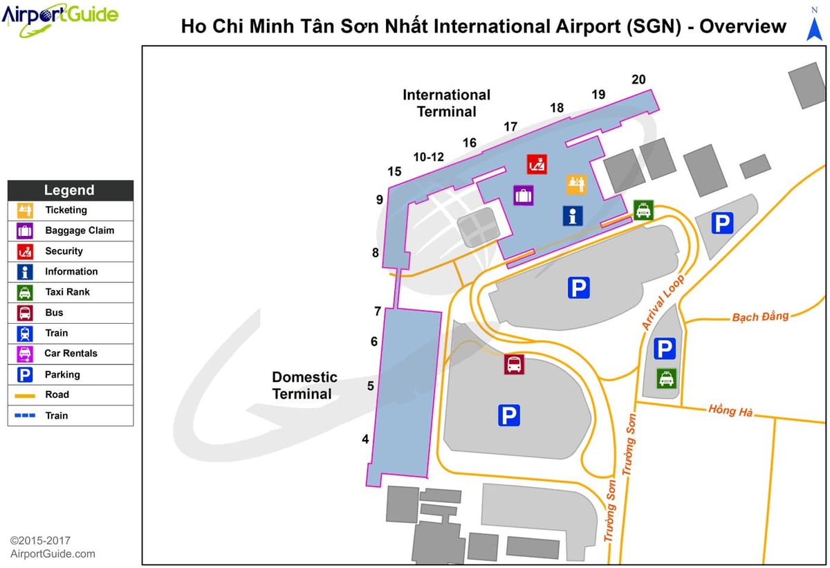 ho chi minh city airport-kort