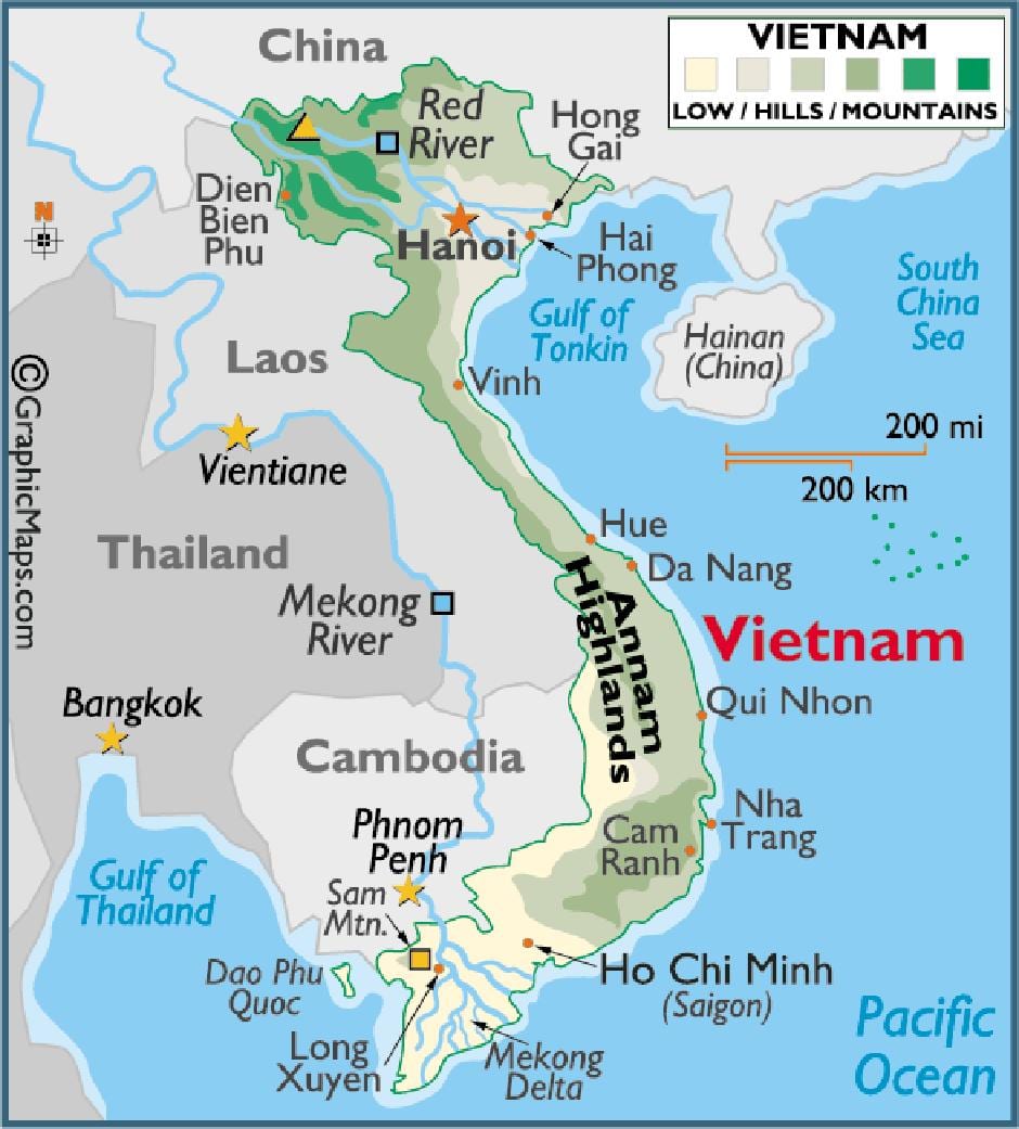 Kort over saigon på